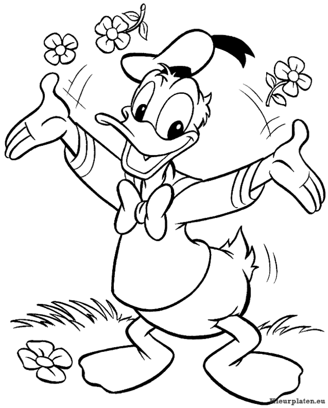 Donald duck kleurplaten