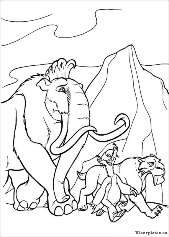Ice age 2 kleurplaten