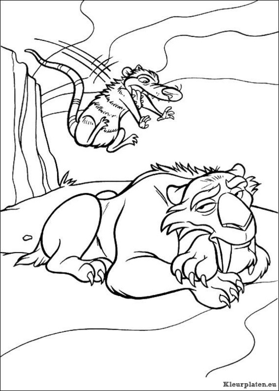 Ice age 2 kleurplaten