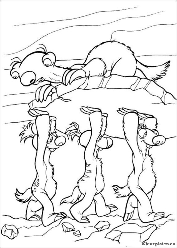Ice age 2 kleurplaten