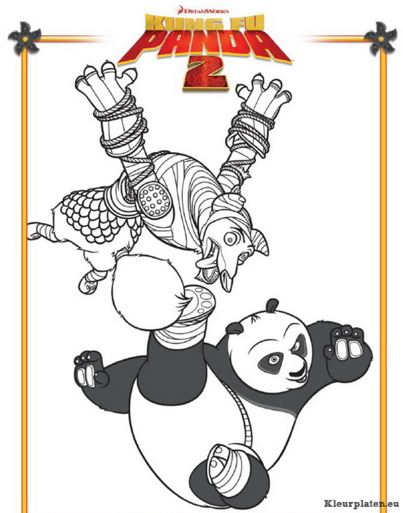 Kung fu panda 2 kleurplaat