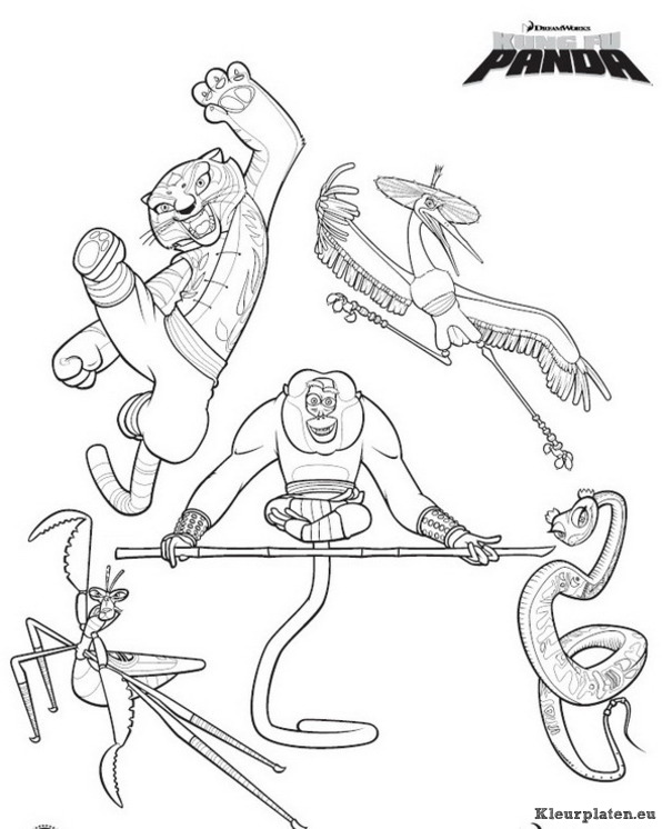 Kung fu panda kleurplaten