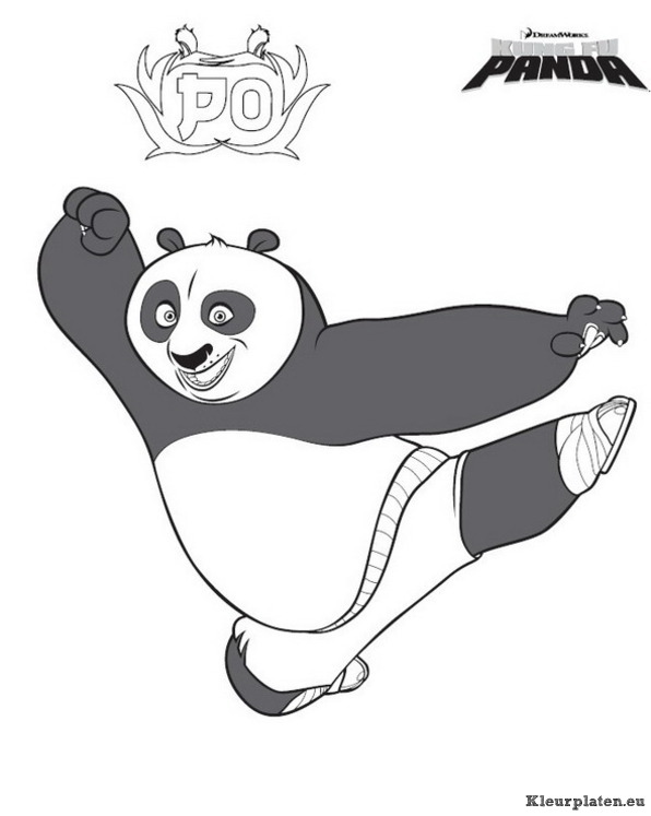 Kung fu panda kleurplaat