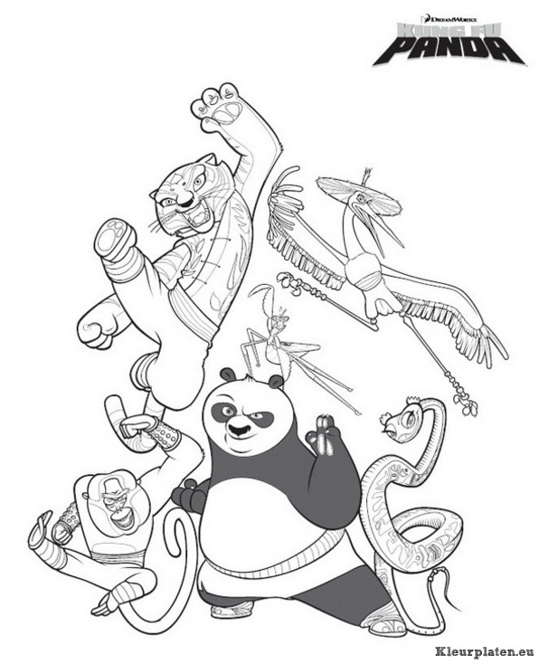 Kung fu panda kleurplaat