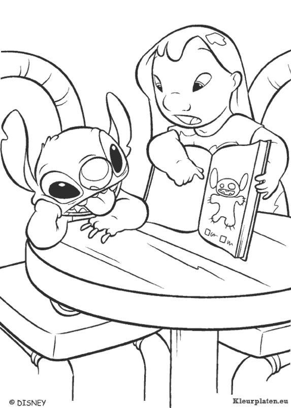 Lilo en stitch kleurplaten