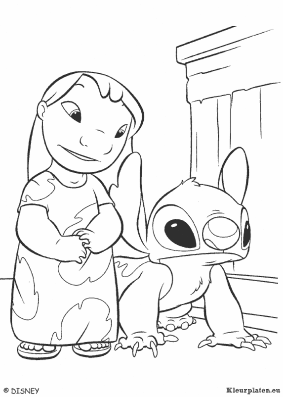 Lilo en stitch kleurplaat