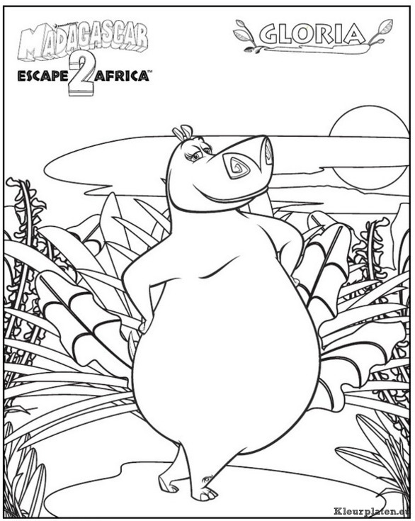 Madagascar 2 escape 2 africa kleurplaten
