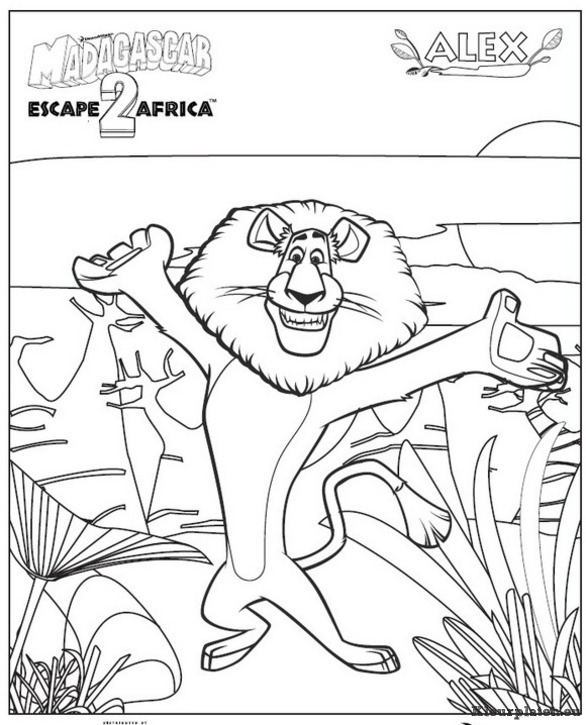Madagascar 2 escape 2 africa kleurplaten