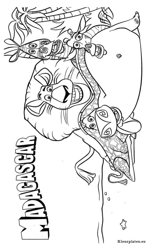 Madagascar kleurplaten