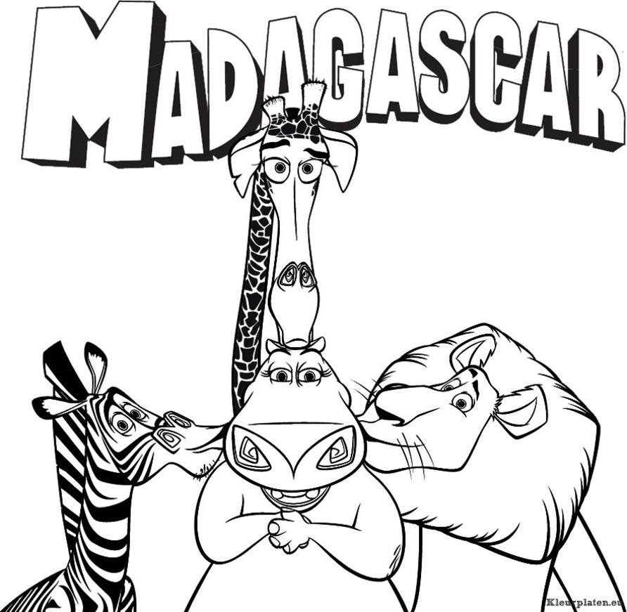 Madagascar kleurplaten