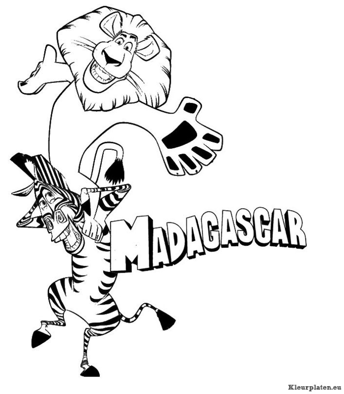 Madagascar kleurplaten