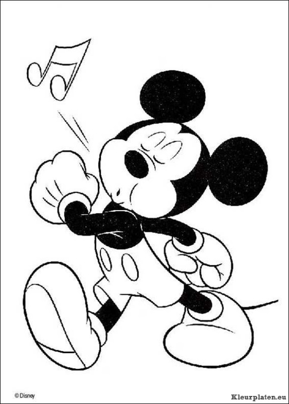 Mickey mouse kleurplaat