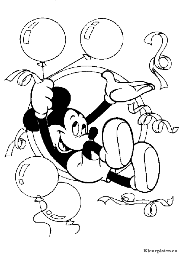 Mickey mouse kleurplaat
