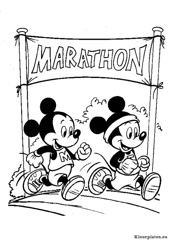 Mickey mouse kleurplaat