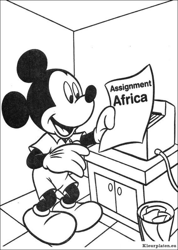 Mickey op safari kleurplaten