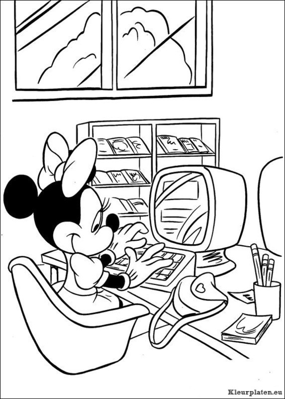 Minnie mouse kleurplaat