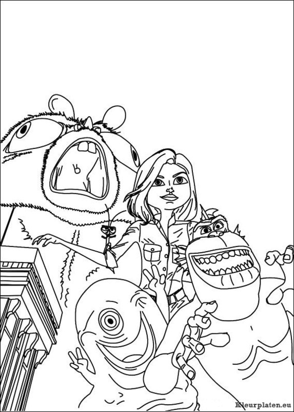 Monsters vs aliens kleurplaten