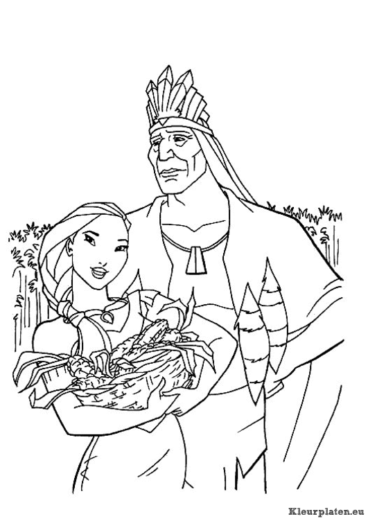Pocahontas kleurplaten
