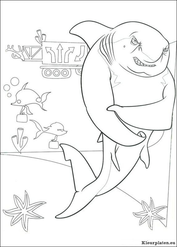 Shark tale kleurplaat
