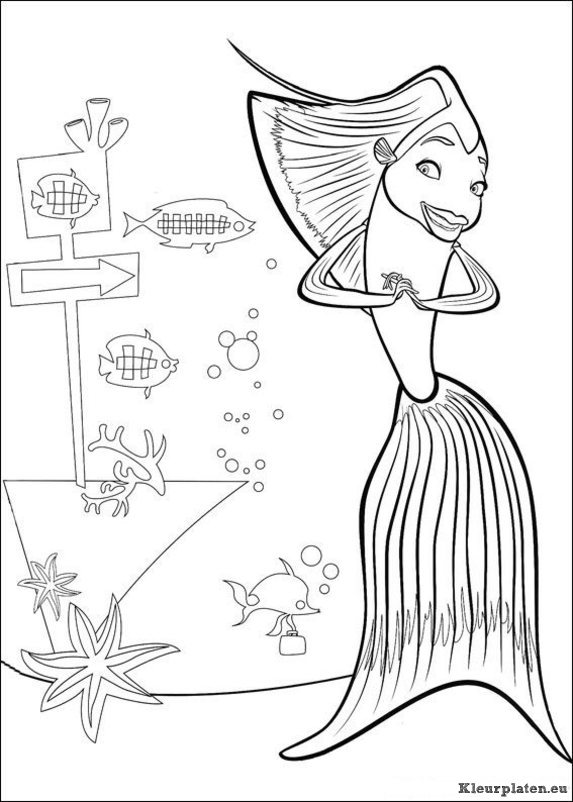 Shark tale kleurplaten