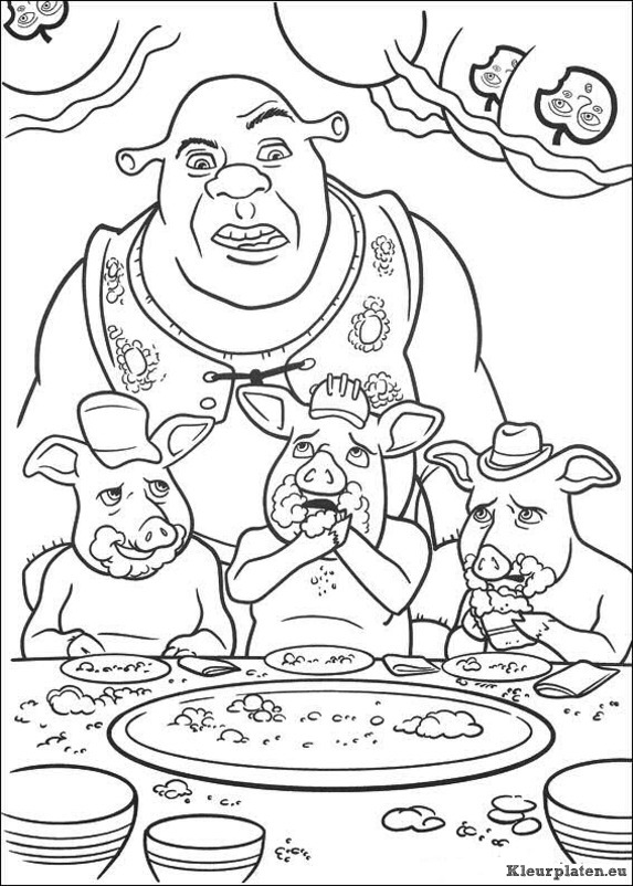 Shrek 4 voor eeuwig en altijd kleurplaten