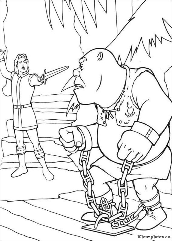 Shrek de derde kleurplaten