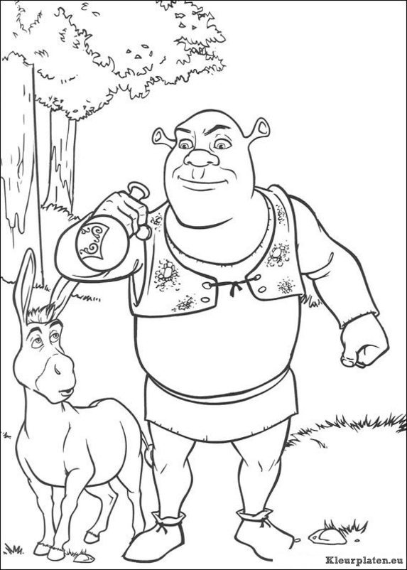 Shrek kleurplaten