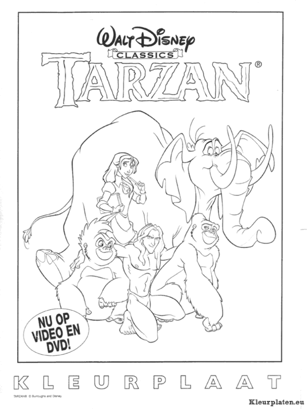 Tarzan kleurplaat