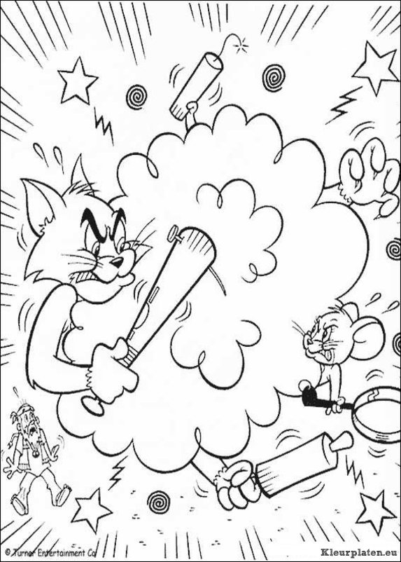 Tom en jerry kleurplaten