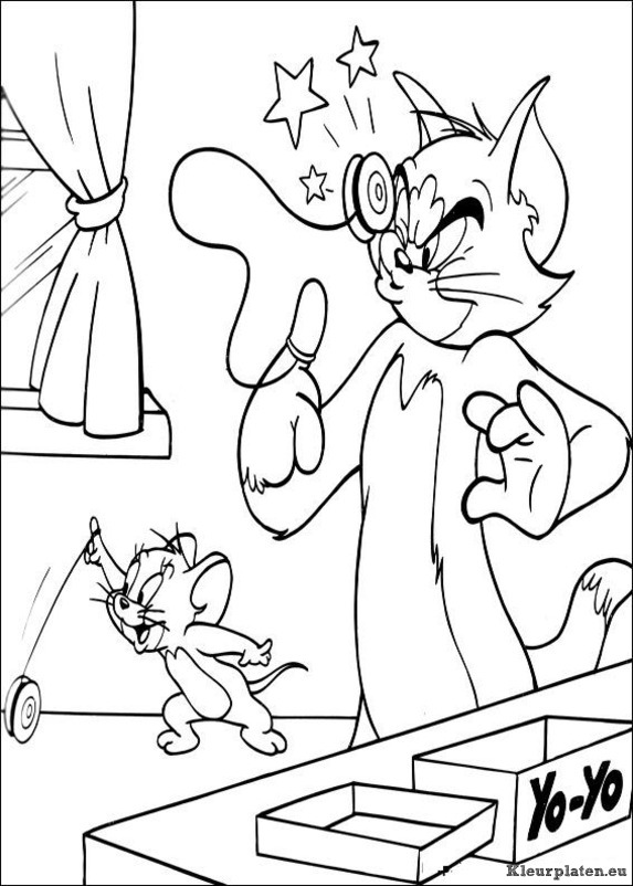 Tom en jerry kleurplaten