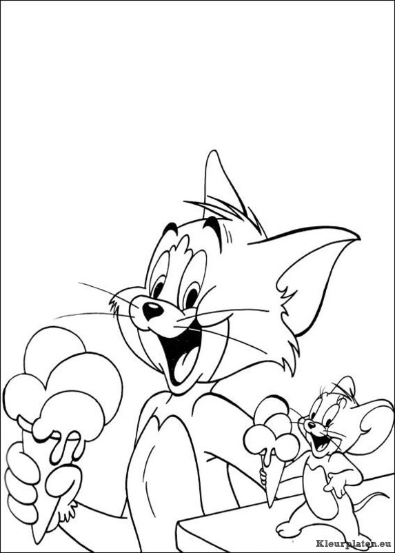 Tom en jerry kleurplaat