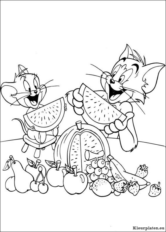 Tom en jerry kleurplaten