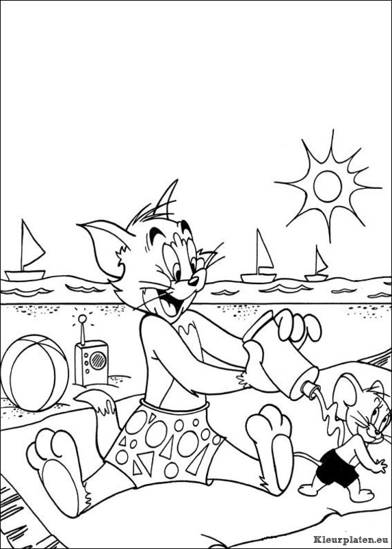 Tom en jerry kleurplaten