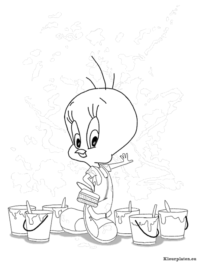 Tweety en sylvester kleurplaten