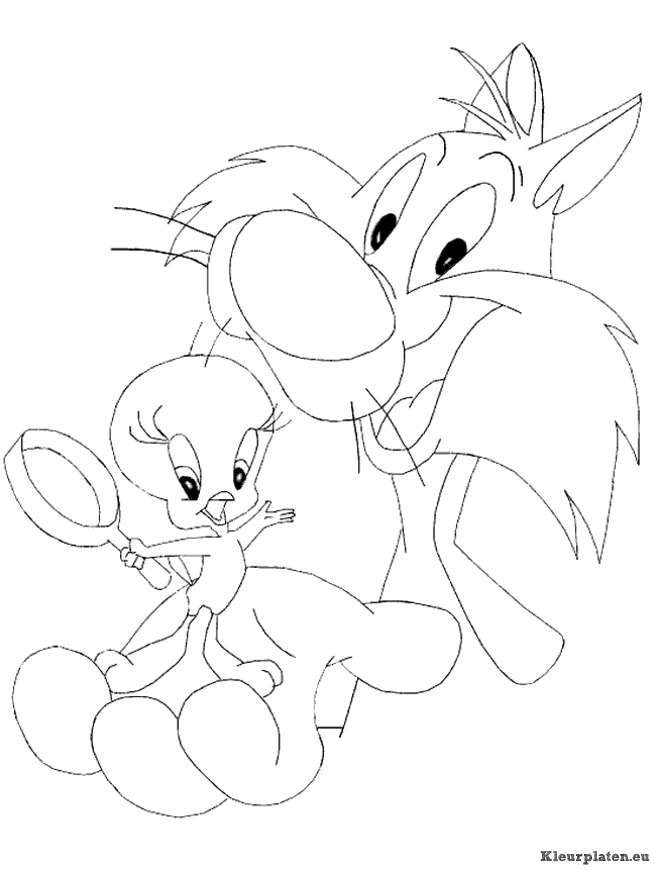Tweety en sylvester kleurplaten