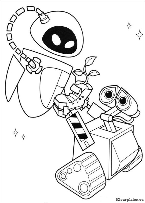 Wall e kleurplaten