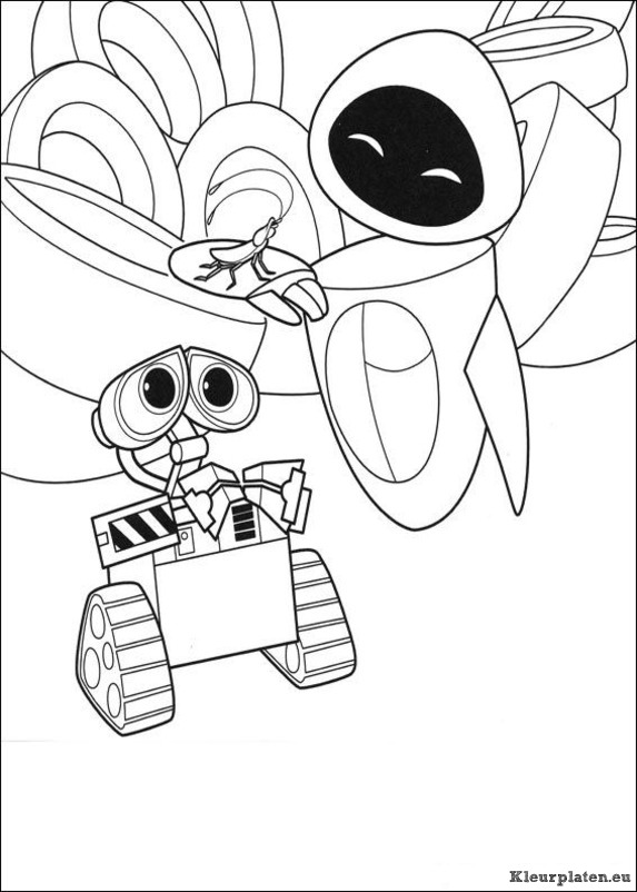 Wall e kleurplaten