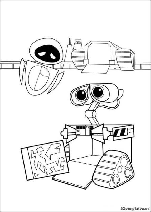 Wall e kleurplaat