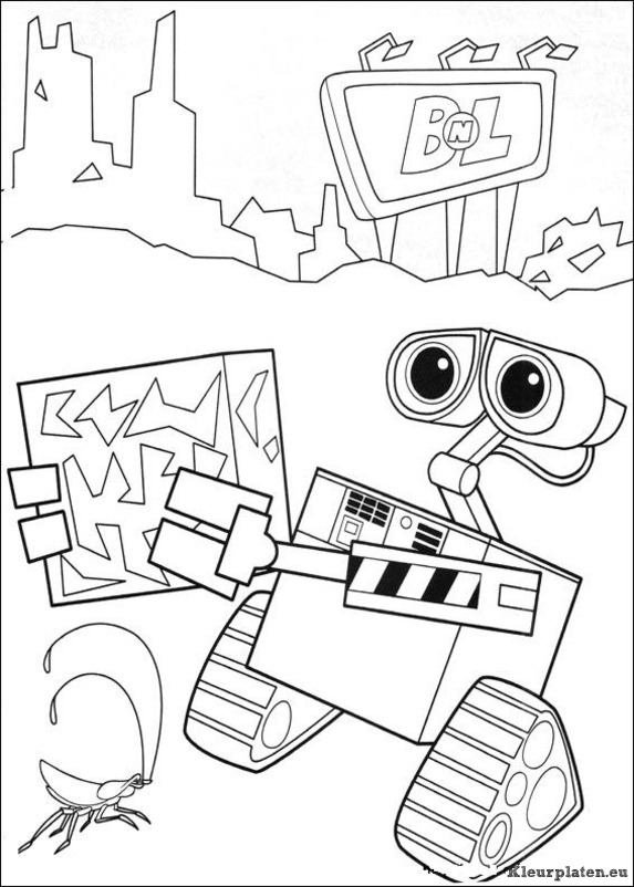 Wall e kleurplaten