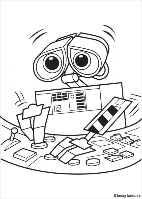 Wall e kleurplaten