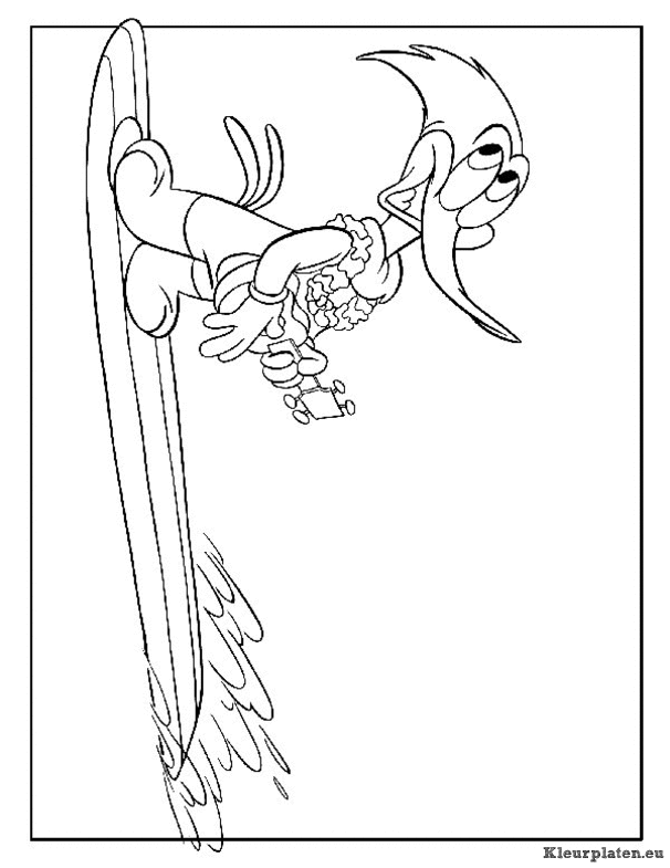 Woody woodpecker kleurplaten