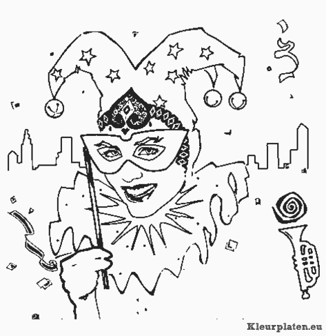 Carnaval kleurplaten