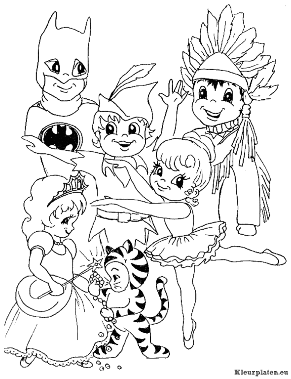 Carnaval kleurplaten