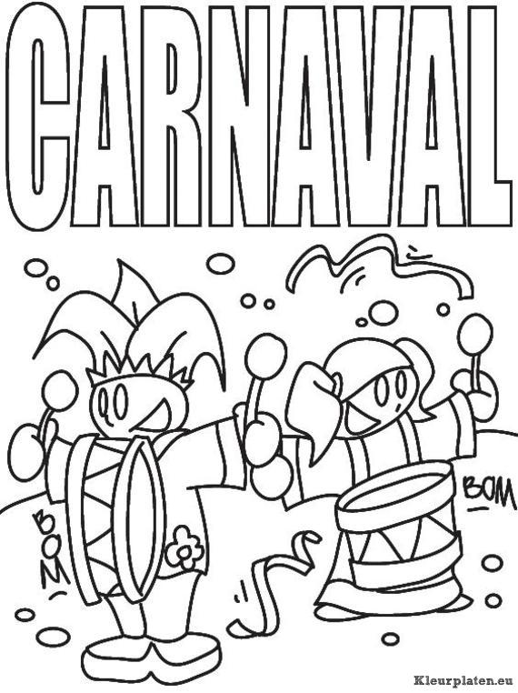 Carnaval kleurplaat