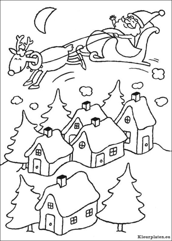 Kerst kleurplaten