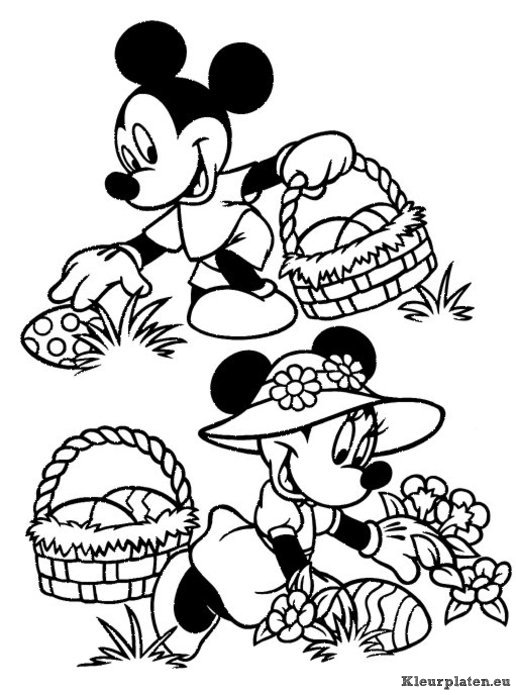 Pasen met disney kleurplaten