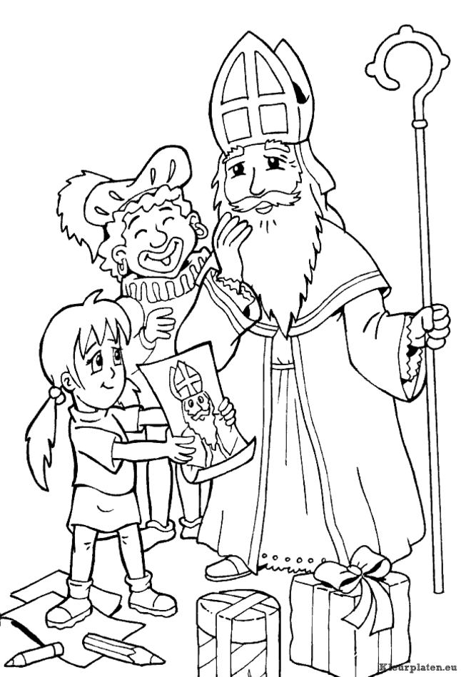 Sinterklaas kleurplaat