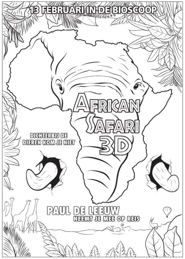 African safari kleurplaten