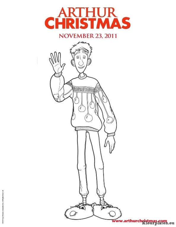 Arthur christmas kleurplaten