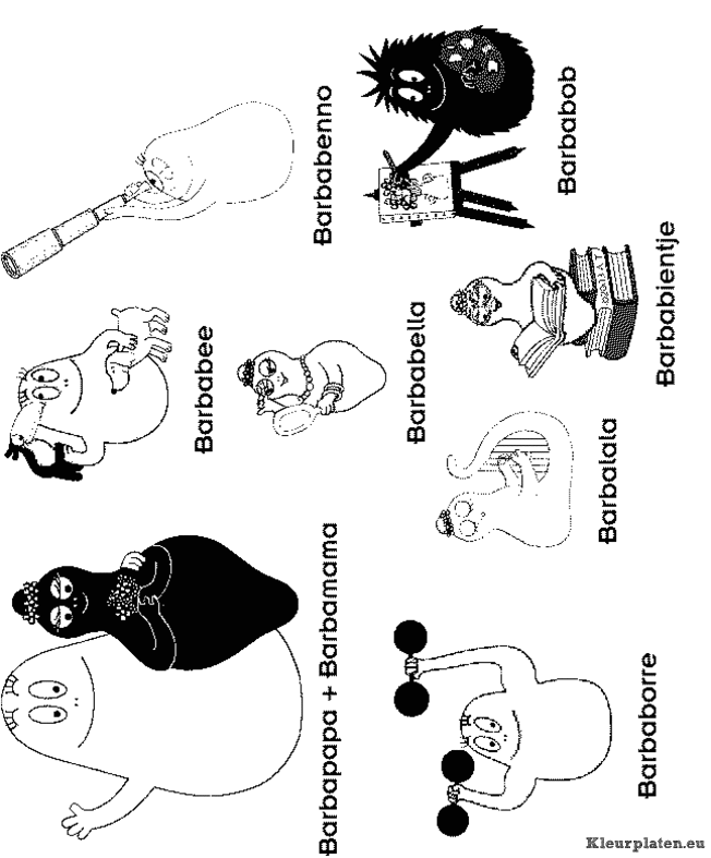 Barbapapa kleurplaten